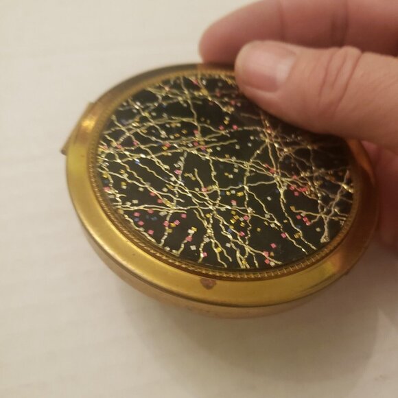 Vtg Glittery Compact Art Deco Whimsical Confetti Streamers - Picture 9 of 12